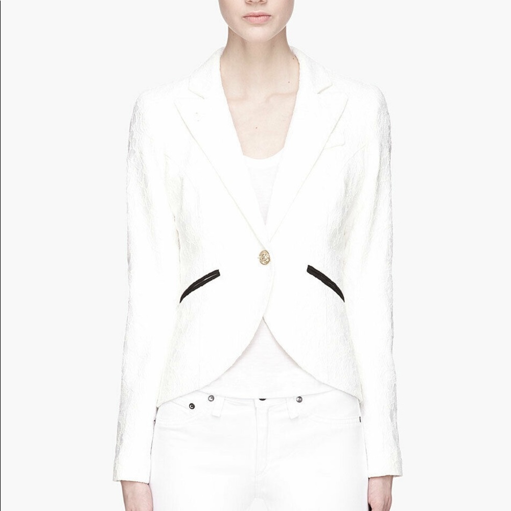 smythe off white floral lace jacquard blazer - Picture 6 of 13